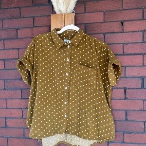 Madewell button up polka dot shirt